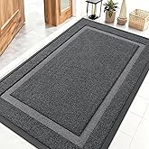OLANLY Front Door Mat Indoor Outdoor Entrance, Waterproof All-Season, All-Weather Doormat, Sturdy Natural Rubber, Fade Resistant, Low Profile, Easy Clean Patio Porch Entryway Mat, 71x47, Grey