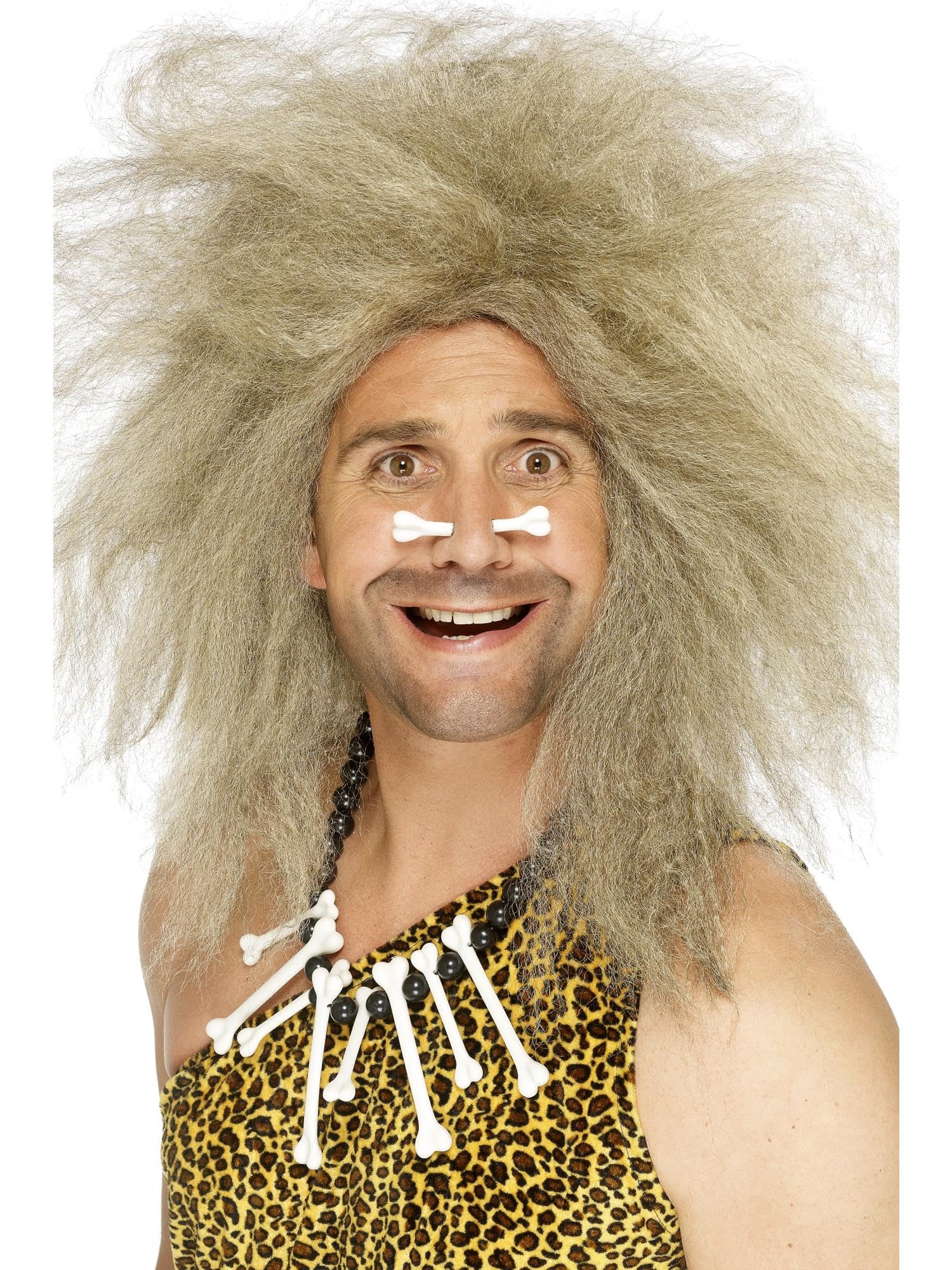 Smiffys Crazy Caveman Wig, Blonde Big, Cavemen & Women Fancy Dress, Adult Dress Up Wigs Halloween