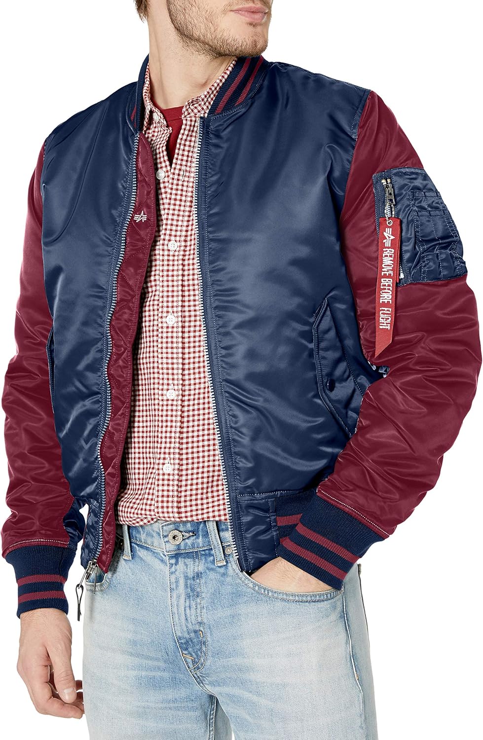Alpha Industries Mens Ma 1 Varsity Bomber Jacket Varsity Jackets Clothing Shoes Jewelry