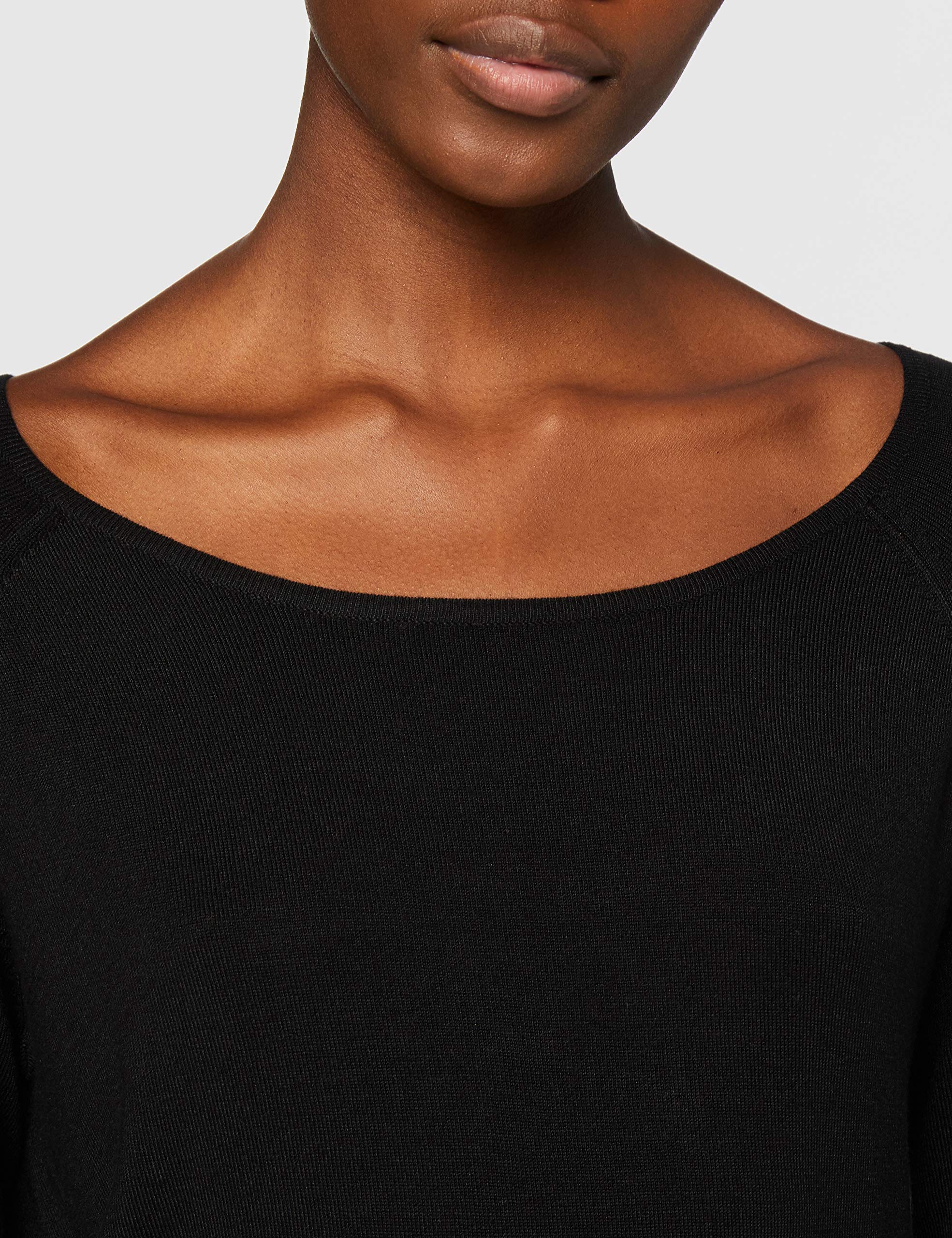 ONLY Damen Langer Feinstrick Pullover | Langarm Rundhals Knit Sweater | Stretch Jumper Locker ONLMILA, Farben:Schwarz, Größe:XL