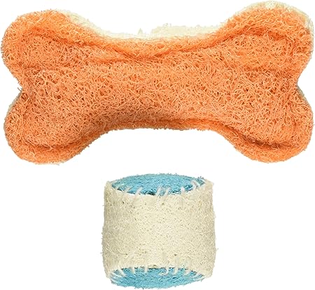 loofah dental dog toy