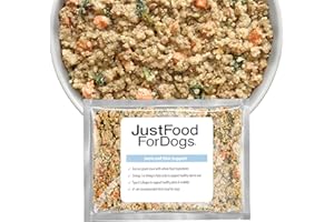 JustFoodForDogs Frozen Fresh Dog Food for Sensitive Skin Allergies, Joint Health, Complete Meal or Human Grade Dog Food Topper, Joint & Skin Support, 18 oz (Pack of 7)
