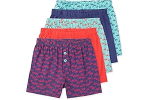 Lucky & Me Boys Underwear, Boxers Style 100% Cotton, Noah 5 Pack Palm Tree 4-5 Years