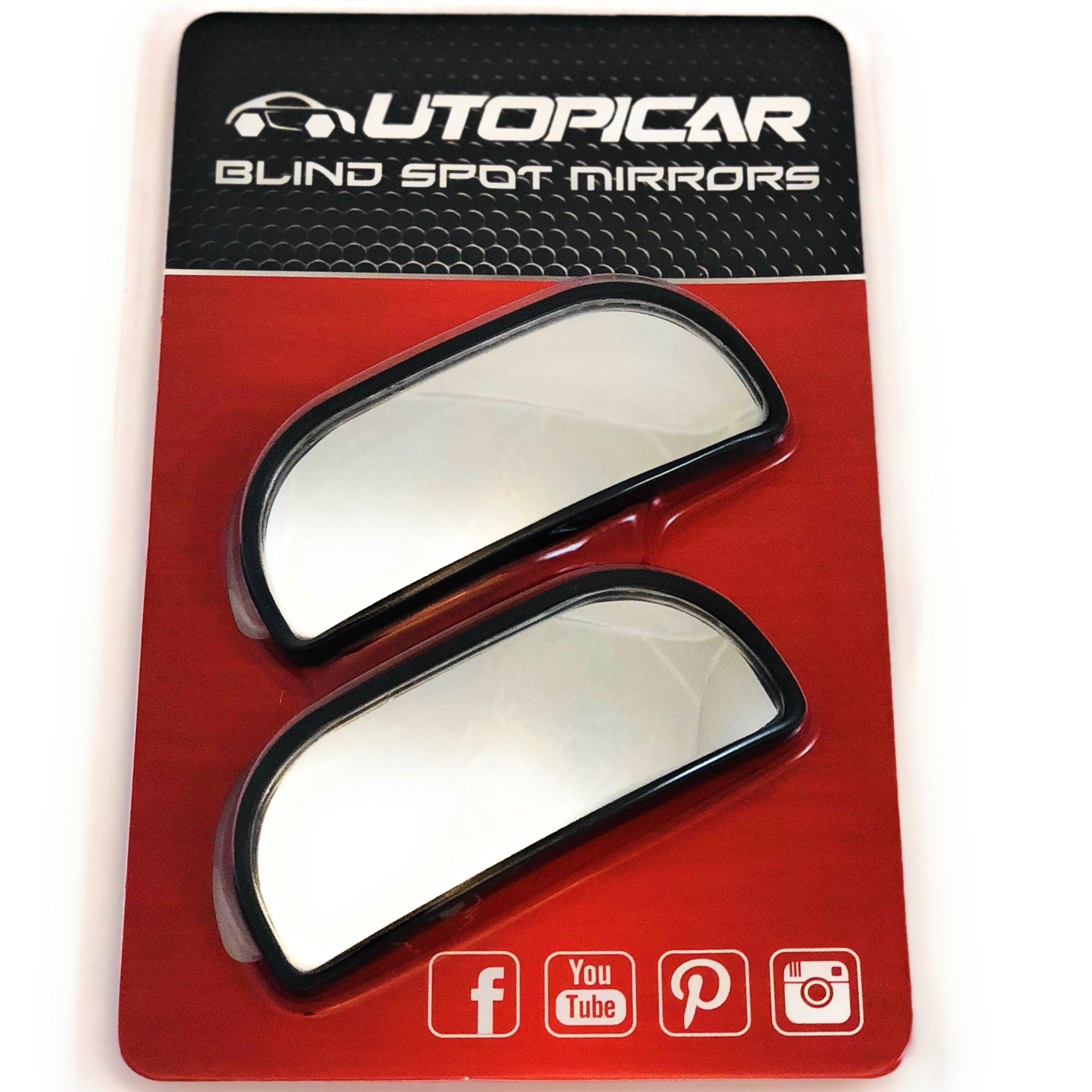Utopicar Blind Spot Mirrors – Updated Design - Car Mirror for Blind Side - Door Mirrors for Large Image [Adjustable] (2 Pack)