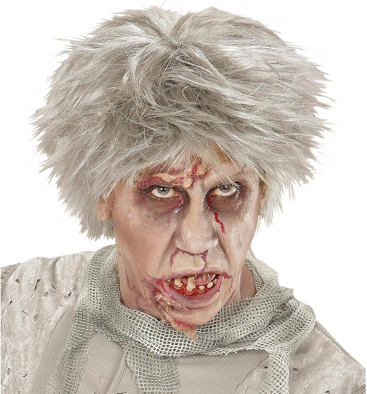 Widmann 06743 ? Zombie Wig, Grey, Gray, standard size - Image 4