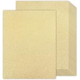 Gold Glitter Cardstock 8.5x11 Double-Sided, Champagne Gold Paper 24 Sheets | Goefun No-Shed Glitter Paper 280gsm/100lb Thick