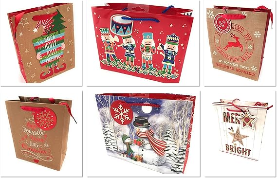 Christmas gift bags 6 extra large Christmas Dimensions: 46 x 33 x 14cm