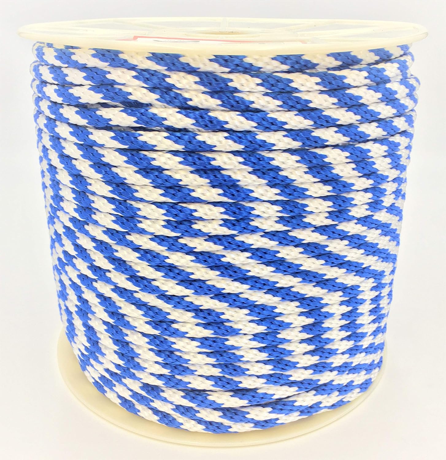 Derby Rope 1/2” x 300’ Solid Braid Multifilament Utility Propylene Rope, All Purpose MFP, Soft Touch Equestrian Derby Rope,Cord for Crafts, Sports, Landscaping, Horse Tack, Pets & Décor Blue and White