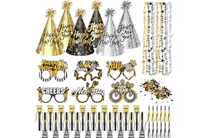 WASTROYAL 2026 New Years Eve Party Hats Kit - Happy New Years Paper Hats Eve Party Supplies for Adults Celebration Decoration