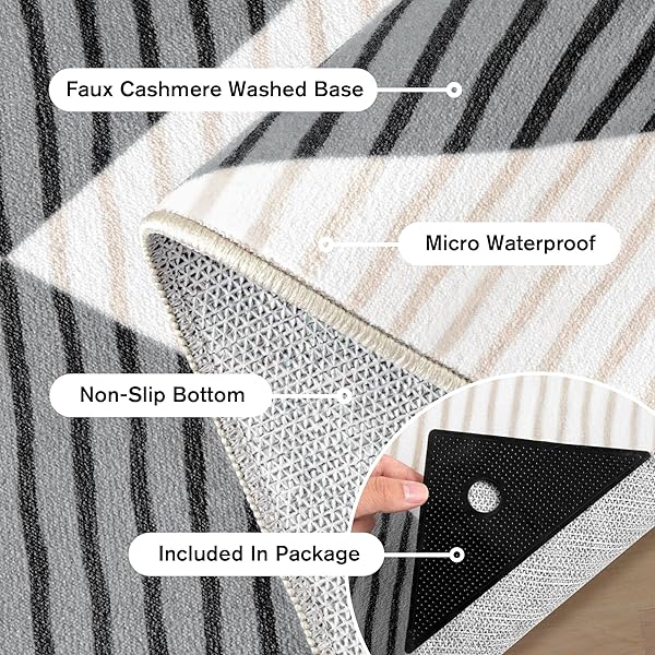 ARKIIKI 3X5 WASHABLE CHECKERED RUGS FOR BEDROOM, GREY AND WHITE AREA RUG FOR LIVING ROOM, GEOMETRIC DIAMOND INDOOR RUG FOR KIDS, GIRLS, BOYS PLAYROOM, DORM, NURSERY, DINING ROOM, KITCHEN, NON SLIP