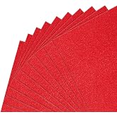 FEILIBAY 20 Sheets Christmas Red Glitter Cardstock Paper | A4 Glitter Paper for Crafts, Birthday and Wedding Party decorations and Other DIY Projects, 250GSM/92lb