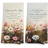 WAITPI Vintage Christian Wildflower Floral Kitchen Towels Set of 2, Spring Bible Verse Hand Towels for Bathroom, Rustic Flower Religious Decorative Hand Tea Dish Towels for Kitchen Decor 16x24in
