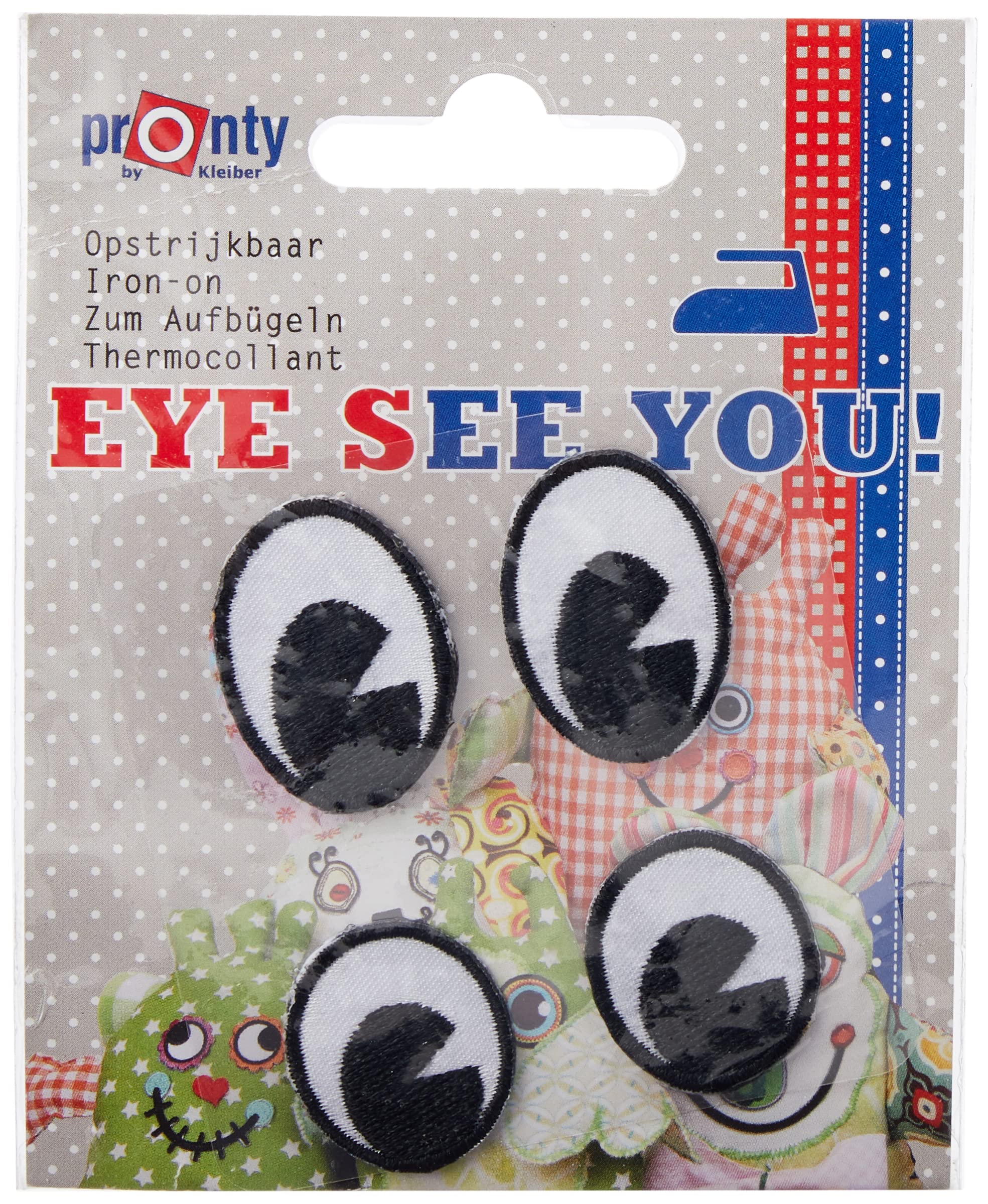 Glorex Eye See You Eyes 1 Inch 2 Pairs Iron-On Multi-Coloured 11 x 9 x 0.2 cm