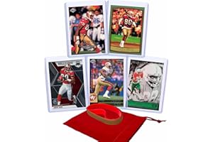 PANINI, BOWMAN, TOPPS Jerry Rice Football Cards (5) Assorted Bundle - San Francisco 49ers Trading Card Gift Set