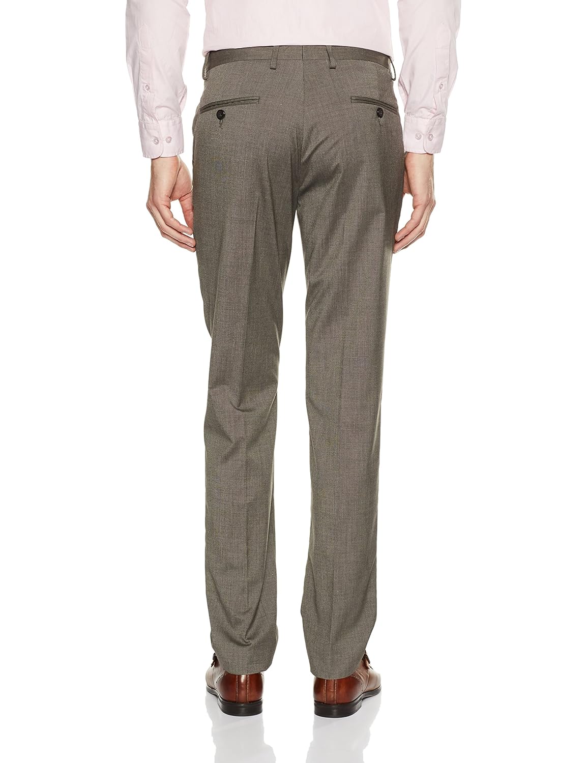 peter england men's slim fit formal trousers