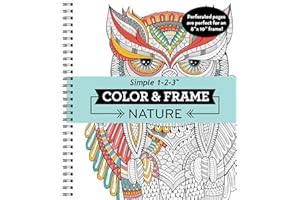 Color & Frame - Nature: Adult Coloring Book with Flowers, Butterflies & Birds - Perforated Pages, Spiral Bound