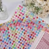 Buylorco 3120pcs 6mm Self-Adhesive Rhinestone Stickers 12 Sheets Gems Crystals view 3
