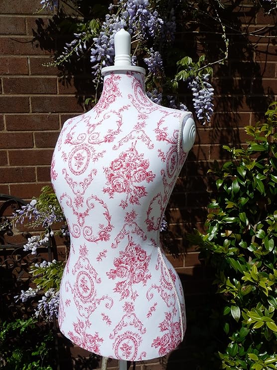 French Shabby Chic Vintage Style Wooden Raspberry Red Toile Tailors