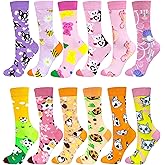 Fasefunn Colorful Socks for women Fun Funny Funky Animal Marvel Pattern Sock Calf Pack, Premium Cotton, Size 6-11
