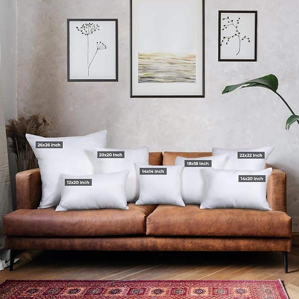 UTOPIA BEDDING THROW PILLOWS (SET OF 4, WHITE) – 22 X 22 INCHES DOWN ALTERNATIVE PILLOWS FOR BED, SOFA, AND COUCH – FLUFFY DECORATIVE STUFFER PILLOW FOR INDOORS & OUTDOORS
