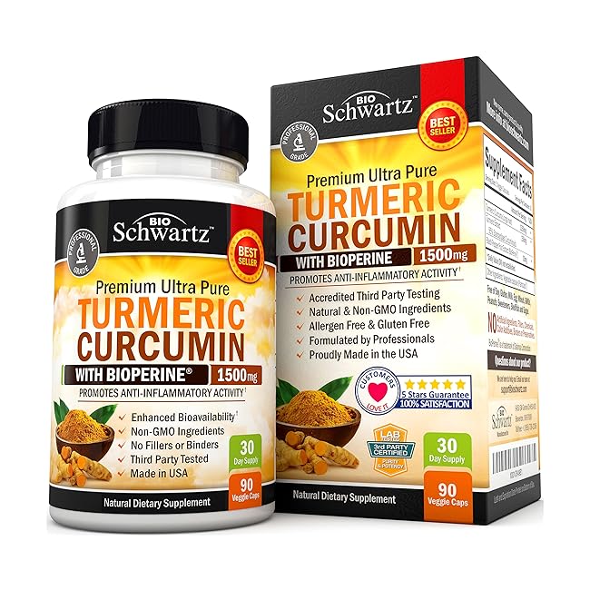 Turmeric Curcumin with Bioperine 1500mg. Highe...