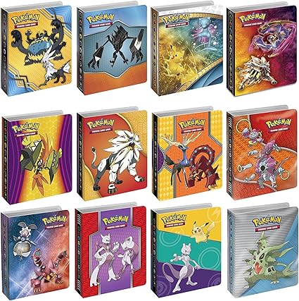 Amazon Com Pokemon Tcg Bundle Of 4 Mini Album Binders For Pokemon Cards Each Binder Includes Clear Plastic Sleeves For 60 Cards Toys Games