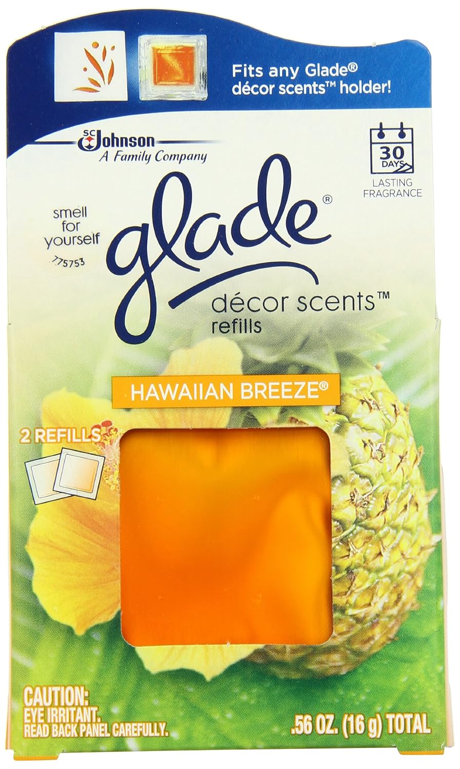 Glade Décor Scents Refill, Hawaiian Breeze, 0.56 Ounce