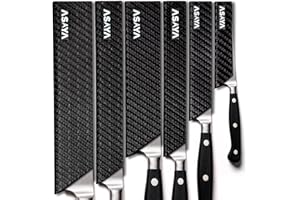 Asaya Professional Chef Knife Edge Guards – 6 Piece Knives Universal Covers - Extra Strength ABS Plastic and Food Safe Kitche