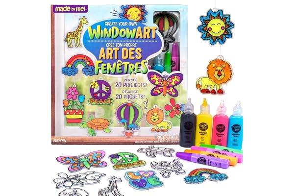 Made By Me Create Your Own Window Art, Paint Your Own DIY Suncatchers, Includes 12 Suncatchers, Sheet For Window Clings, Fun