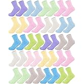 Taiyin 50 Pairs Womens Fuzzy Socks Bulk Winter Warm Slipper Plush Soft Fluffy Cozy Sleeping Socks for Girls Christmas Gifts