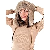 CATCHY & CRAFTY Faux Fur Trapper Hat for Women Fluffy Winter Hats Earflap