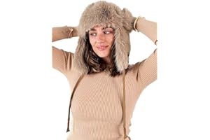 CATCHY & CRAFTY Faux Fur Trapper Hat for Women Fluffy Winter Hats Earflap