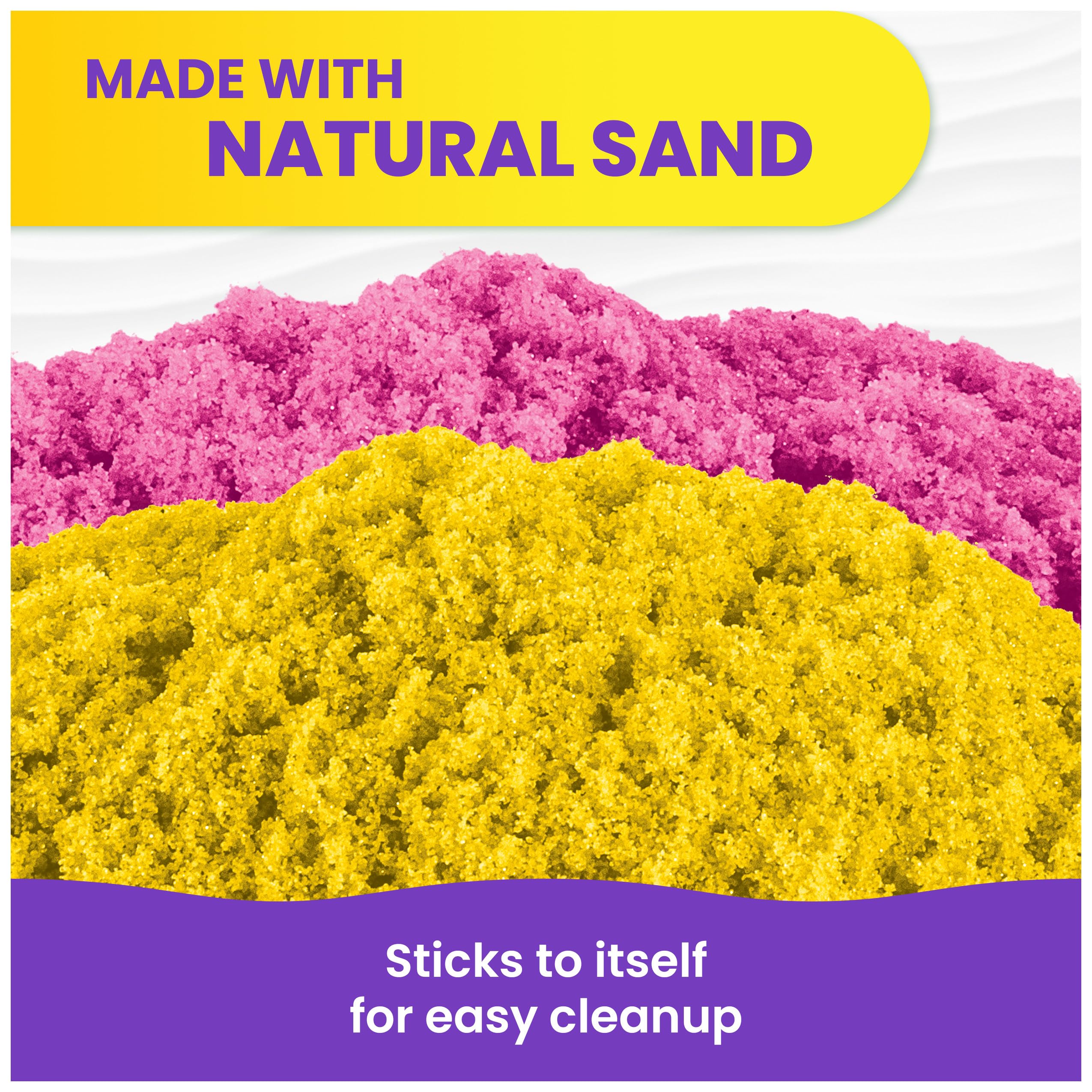 Kinetic Sand SquishBlossom Blooming Flower with 8oz Neon Yellow & Pink Play Sand, Pot & Molds, Arts and Crafts Sensory Toys, Holiday Gifts & Stocking Stuffers for Kids Ages 3 and up