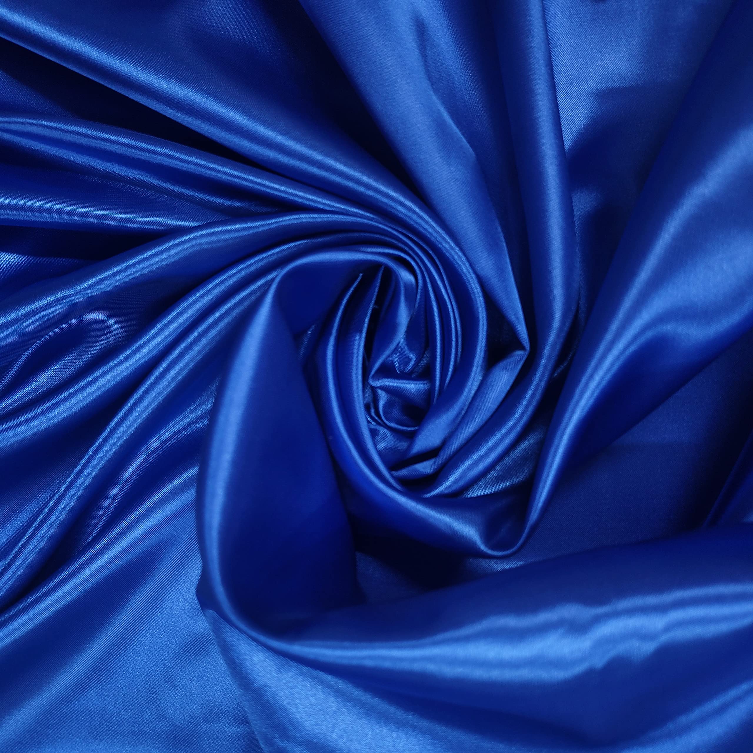 58"/150cm Wide Plain Poly Silk Satin Fabric (Available in 20+ Colours & Various Lengths) (Royal Blue, 2 Meter) — image 1