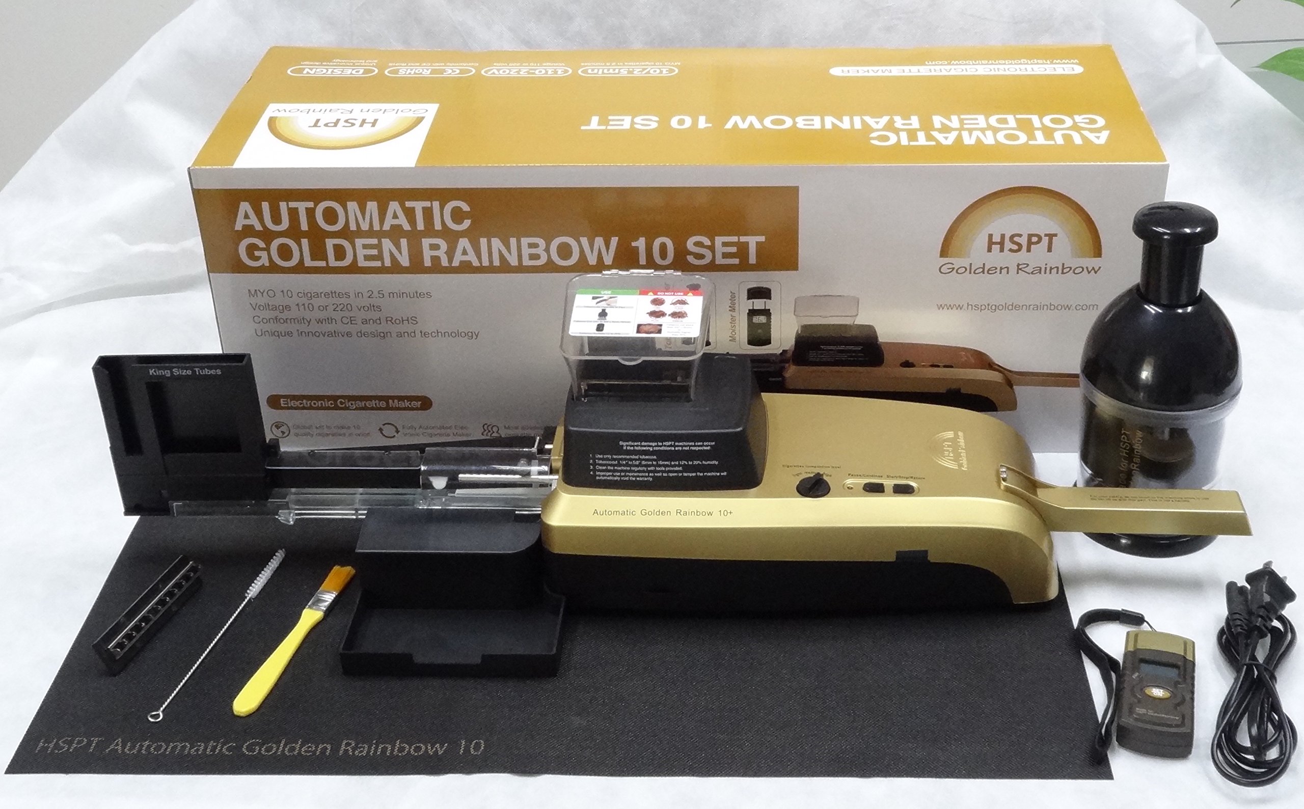 HSPT Golden Rainbow 10 + Cigarette Maker Machine Set Buy Online in