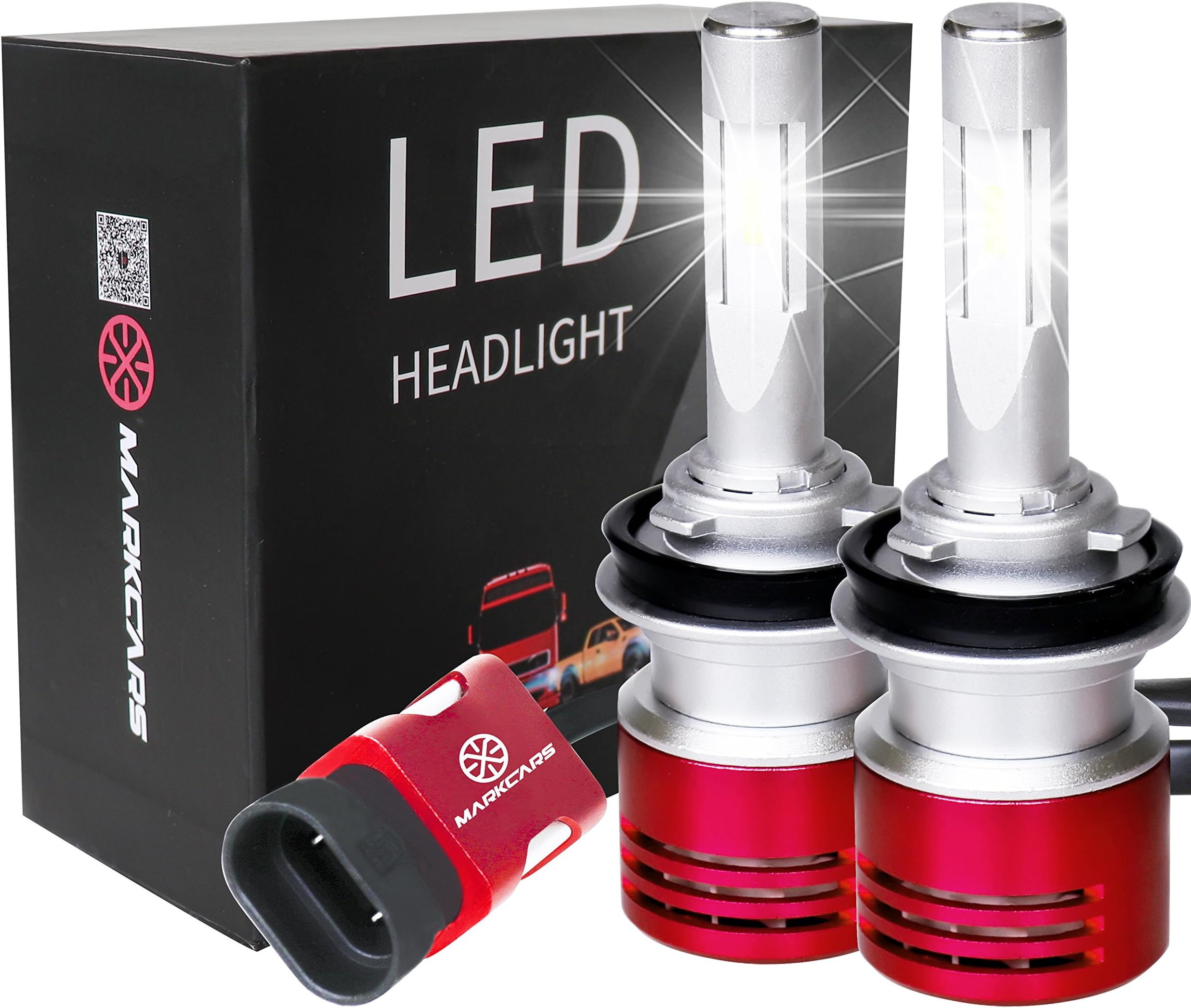 MARKCARS H11(H8,H9,H16 JP) LED Headlight Bulbs Seoul Chips Car Headlight Bulb 8400LM 6000K 60W Bright White Conversion Kit Low Beam Bulb Replace Halogen HID HeadLamp -2 Year Warranty
