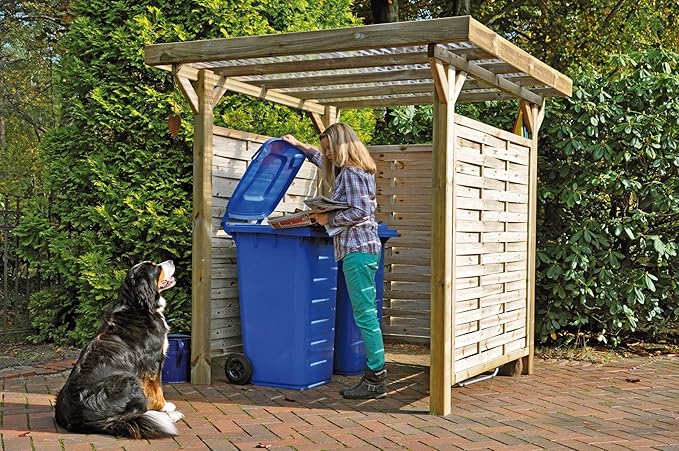 Unbekannt Mülltonnen-Box Holzunterstand Mülltonnenhäuschen Bikeport