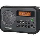 Sangean PR-D18BK AM/FM/Portable Digital Radio with Protective Bumper (Gray/Black) Black/ Grey