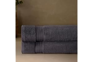 FABDREAMS 100% Organic Cotton Bath Sheet Set of 2 | Oversized Bath Towels | Ultra Soft Bath Sheet | Spa Hotel Premium Bath Towels |GOTS Certified|700 GSM|Gray Bath Sheet Set- 36 x 70 in|Charcoal Black