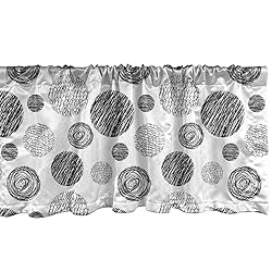 Ambesonne Abstract Window Valance, Hand Drawn