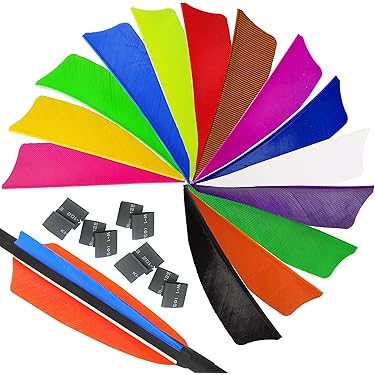 Arc Recurve 50 Plumes Pour Flèches De Tir à L'Arc - Aile Gauche Orange Fluorescent - 5 Pouces Century Wings