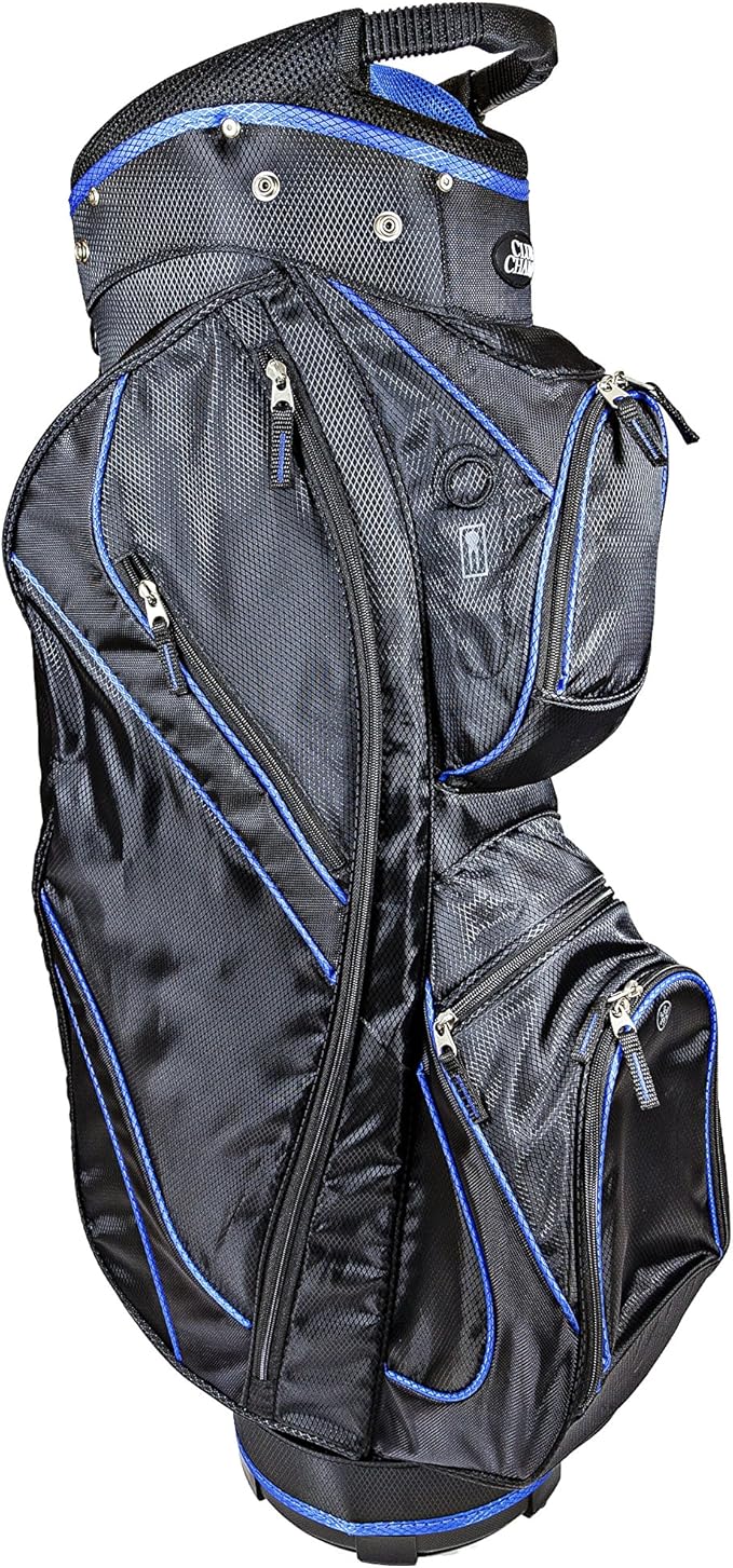 Club Champ Deluxe Cart Golf Bag, Black/Blue Sports