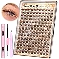 Brown Lash Clusters Kit Natural Clusters Lashes Wispy Eyelash Extension Kit C Curvature Lashes Extension Kit DIY Dark Brown Cluster Eyelash Extension Kit by Winifred