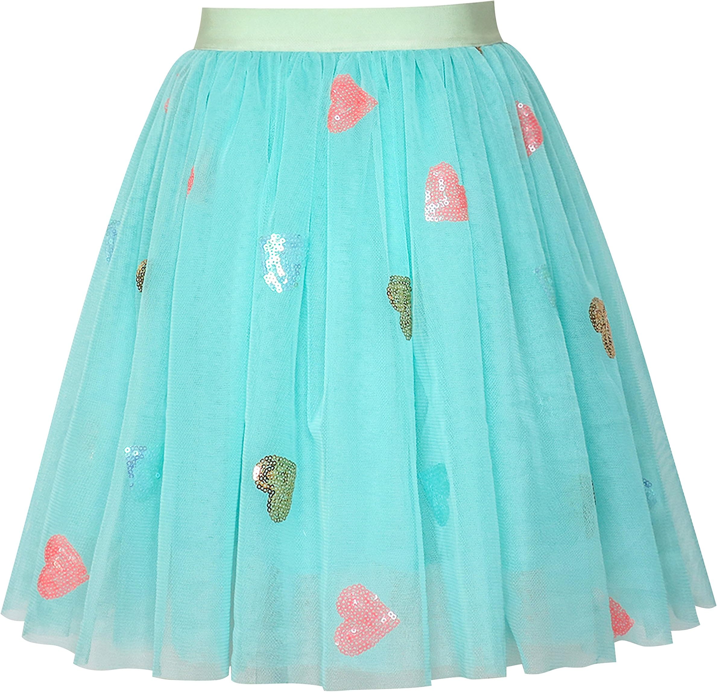 Sunny FashionGirls Skirt Blue Heart Sequins Sparkling Tutu Dancing Age 2-12 Years