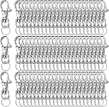 LEOBRO 240 Pcs Key Rings Swivel Clips Carabiner Set Silver