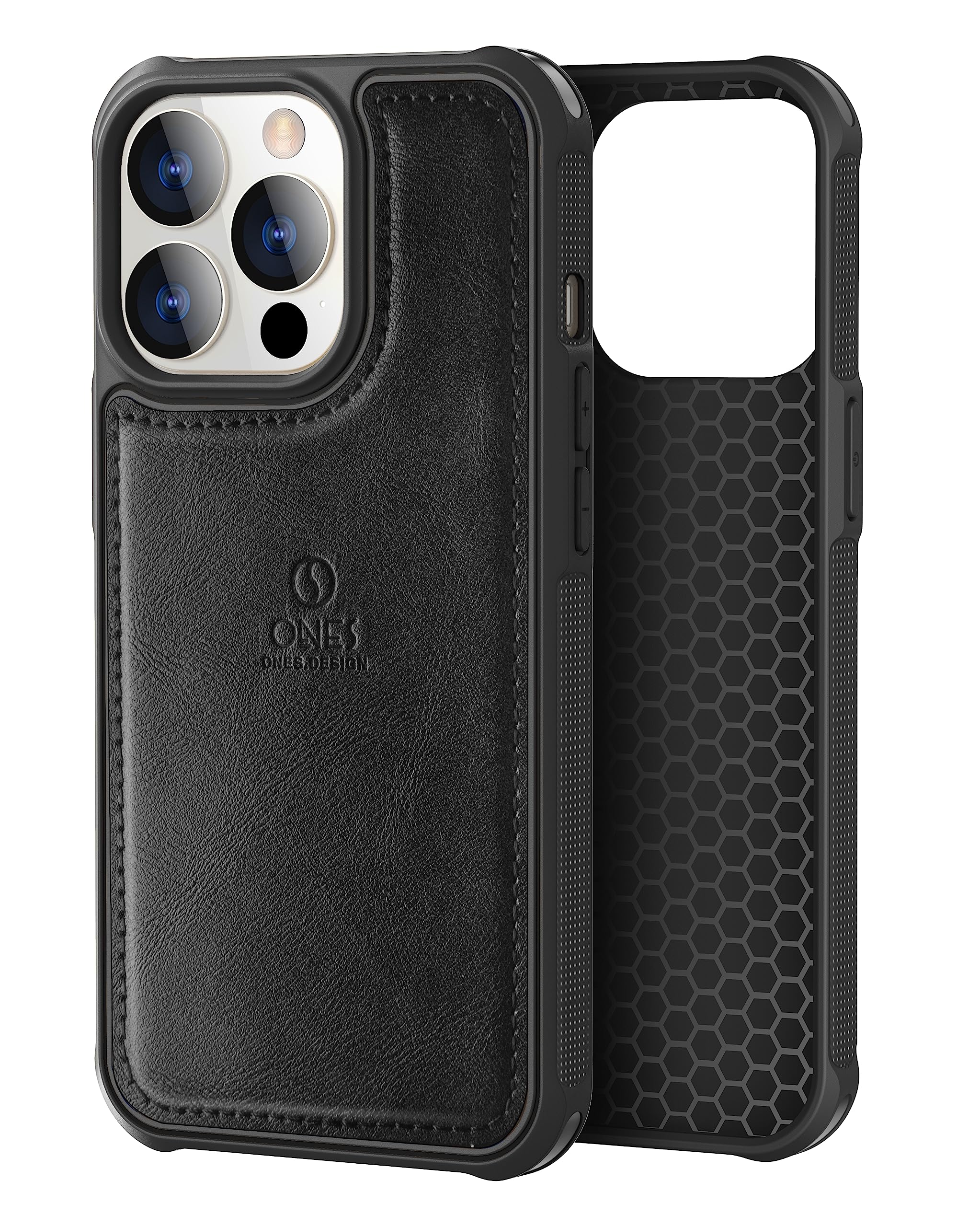 ONES for iPhone 12 Pro Max PU Leather Case 『 Shockproof Military Grade Protection Airbags 』『 Anti-fingerprint 』『 TPU Bumper Non-slip 』『Wireless Charging』 Sturdy Impact Absorb Shockproof Hard Cover