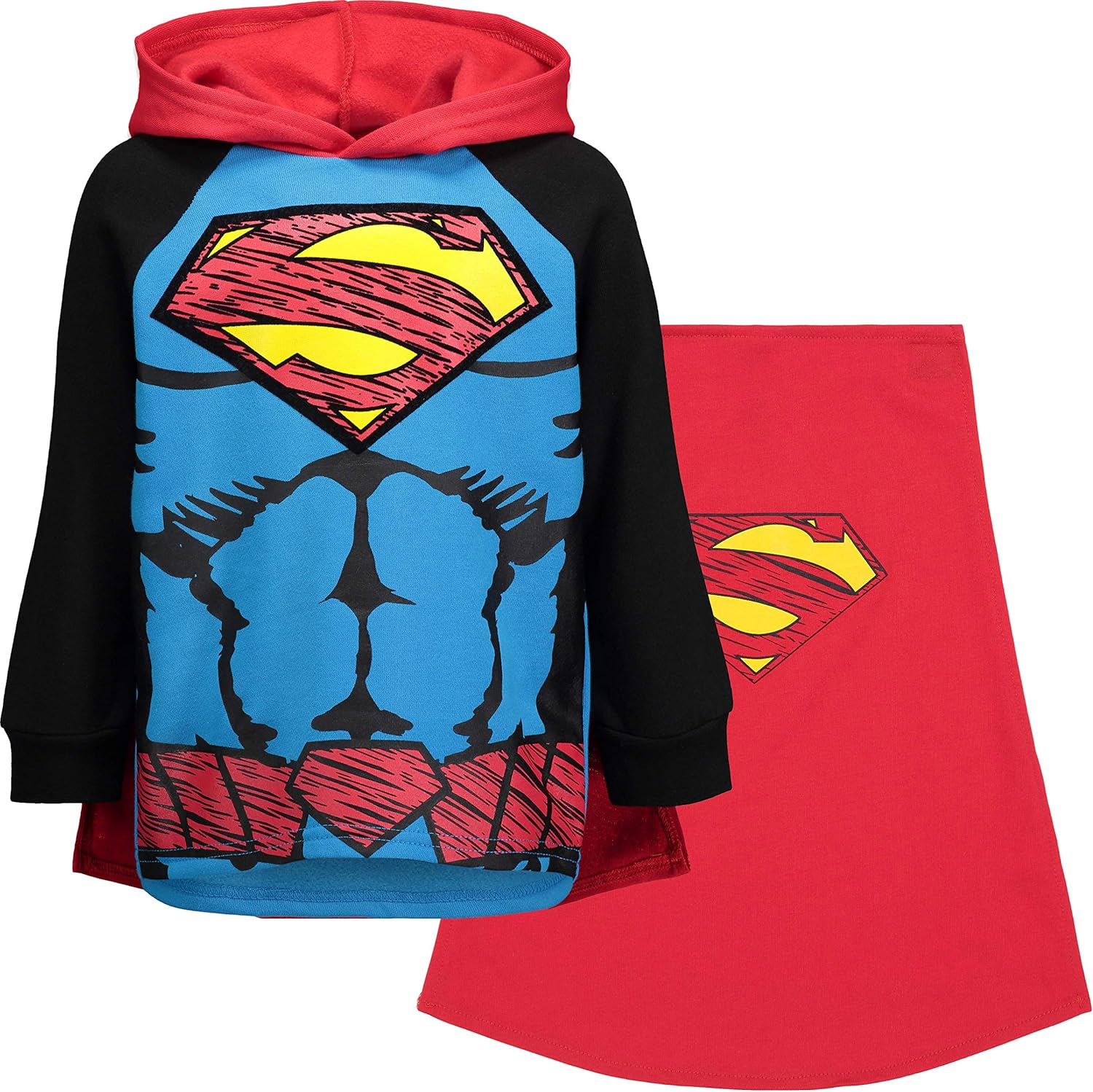 DC Comics Batman Superman Boys Fleece Hoodie with Cape: Clothing