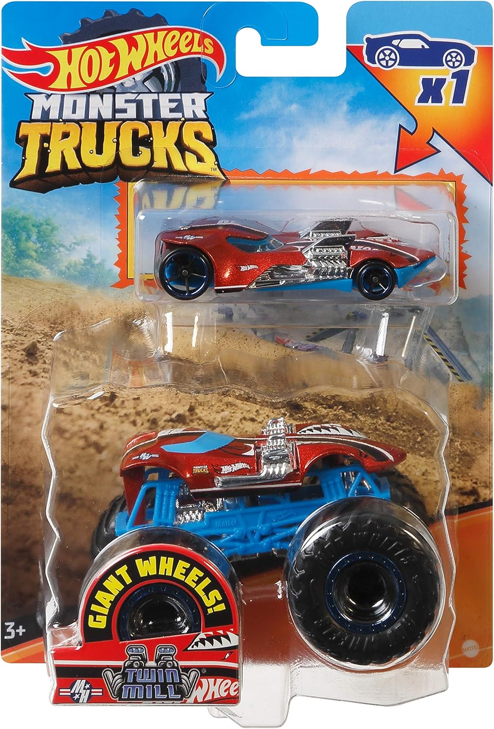 Hot Wheels Monster Trucks 1:64 Twin Mill Monster Truck y Die-Cast Vehículo de Juguete para niños de 4 años en adelante: Amazon.com.mx: Juegos y juguetes