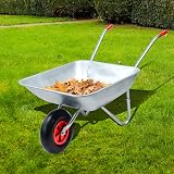 Crystals 65L/100KG Wheelbarrow Heavy Duty Galvanised with Pneumatic Tyre view 3