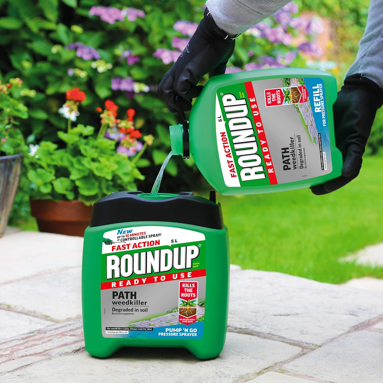 Roundup 100117 Path Weedkiller, Ready to Use, Refill for Pressure Sprayer, 5 Litre - Image 4